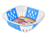 Heart Home Large Multi-Purpose Plastic Storage Baskets for Fruits Vegetables and Kitchen Fridge Dining Table- Pack of 4 (Blue)-HS42KUBMART25384